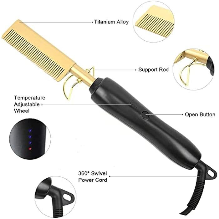 Electric Hair Straightener Brush Wet & Dry for Men - Image 3